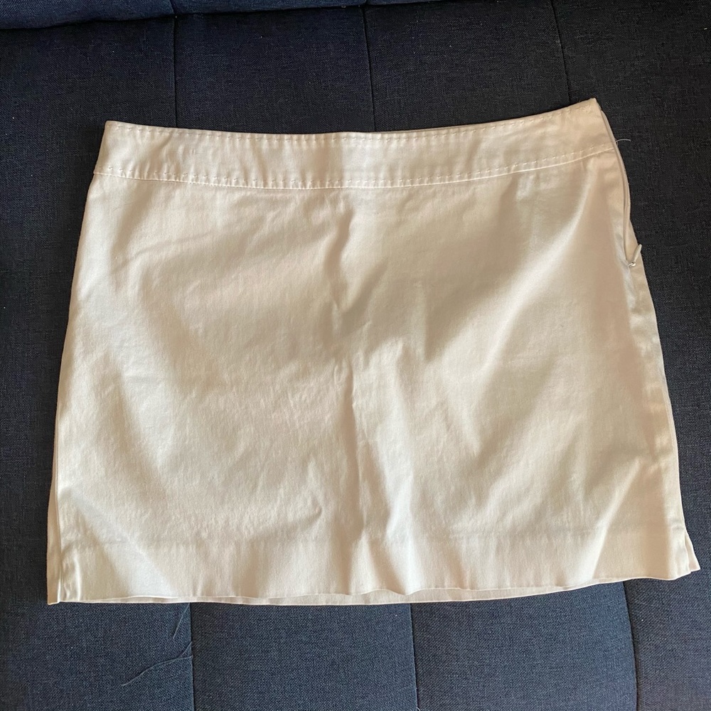 White mini skirt